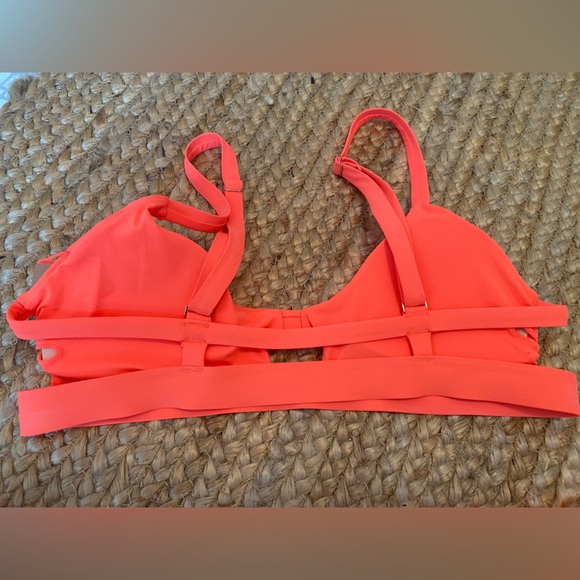 TiniBikini Bright Coral Orange Cut Out Bikini Size L - Picture 5 of 6